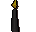 Lit black candle